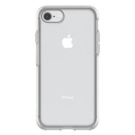 Clear OtterBox Symmetry Case for iPhone 6/6S/7/8, offering durable protection and showcasing the phone's design.