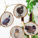 Vintage Tui wood slice art on 4mm thick veneer, ideal for nature-inspired home decor, ready to hang.