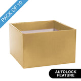 Medium No.6 Posy Box Autolock Base Pk10 Gold (16x12cmH)