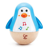 Hape Penguin Musical Wobbler Toy with soothing sounds, waddle motion, and vibrant design for early musical engagement and skill development.