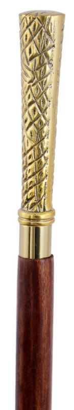 Elegant wooden walking stick with intricate bone handle, perfect as a decorative item for enhancing home decor.