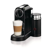 De'Longhi Nespresso Citiz & Milk in black with 19-bar pump pressure, compact design, and 10-capsule capacity.