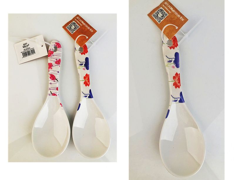 RICE SPOON - MELAMINE 20.5 x 6.5CM (Set of 12 Asstd)