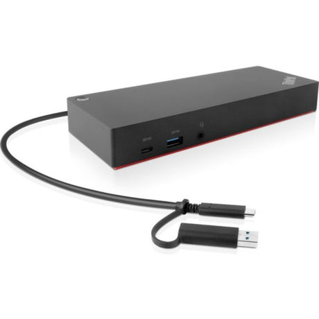 Lenovo Docking Station with USB-C, 3840x2160 resolution, 6 USB ports for seamless multi-device connectivity.