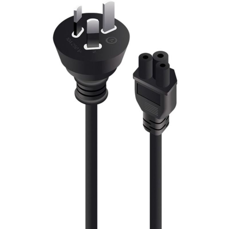 Alogic 3m power cord for small appliances and laptops, SAA approved, black, IEC C5 connection, durable design.