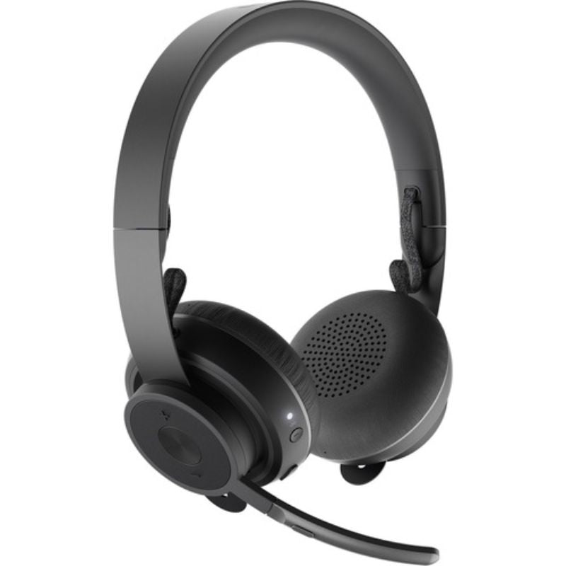 Logitech Zone Wireless Headset: Bluetooth stereo audio, noise-canceling mic, Qi charging, crafted for focused work environments.