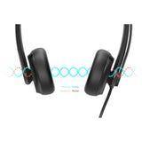 Yealink UH34 USB DUAL Wired Headset with noise-cancelling mic, plush ear cushions, and intuitive controller for professional use.