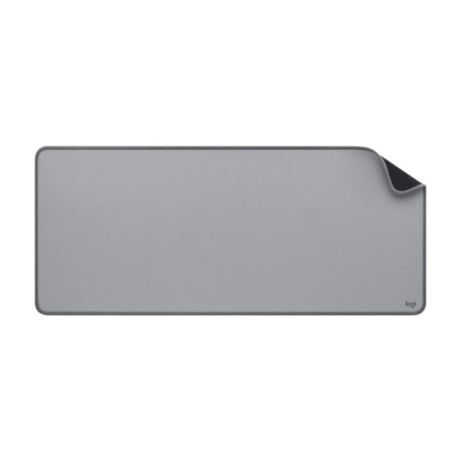 Logitech Studio Series Mouse Pad in Mid Gray, 300mm x 700mm, featuring anti-slip, spill-resistant surface for optimal mouse control.