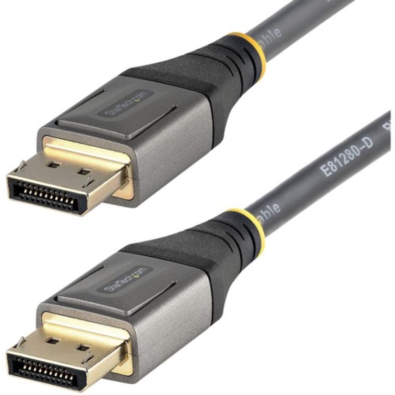 StarTech.com 1m DisplayPort 1.4 8K cable connecting devices for ultra HD audio/video, supporting 8K at 60Hz and HDR10.