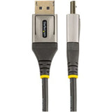 StarTech.com DisplayPort 1.4 8K Cable, 1m, supports 8K resolution at 60Hz, HBR3 bandwidth, HDR10, and secure audio/video connectivity.