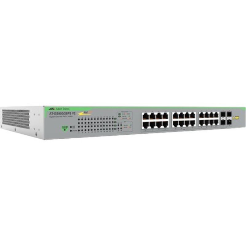Allied Telesis GS950/28PS V2 Ethernet Switch - 24 Ports - Manageable - Gigabit E