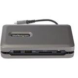 StarTech.com USB-C docking station with 4K HDMI, USB ports, SD card reader, and Gigabit Ethernet for versatile connectivity.