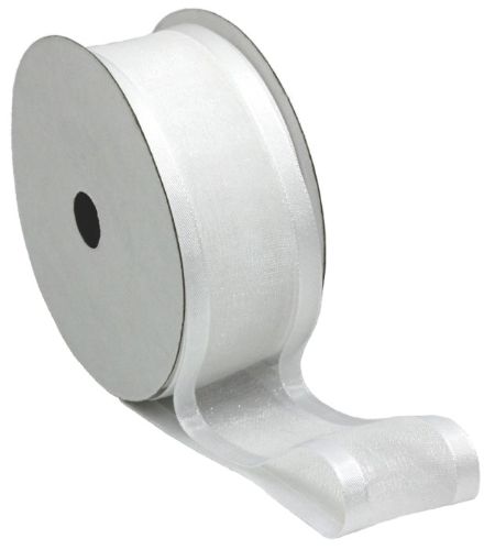 Organza Ribbon with Satin Edge - 20m (White)