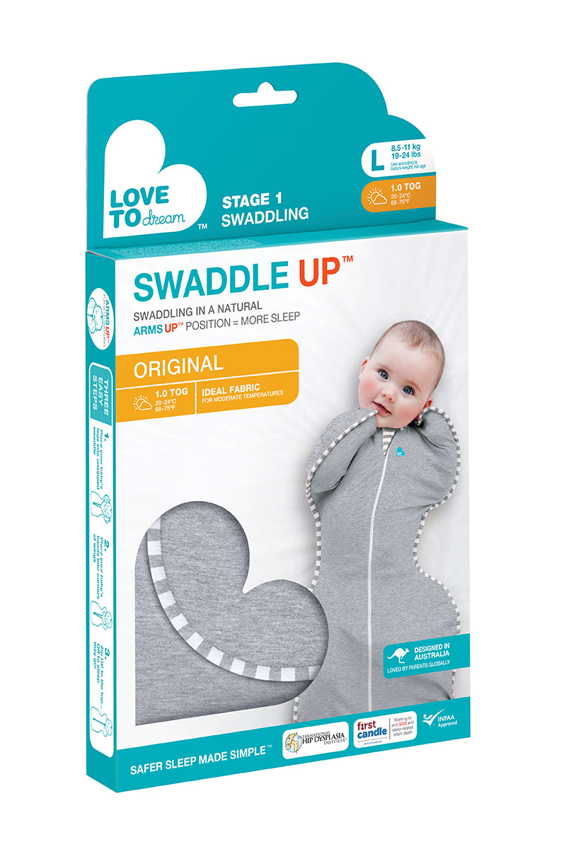 Love to Dream Swaddle Up™ Original 1.0 TOG - Grey - Small