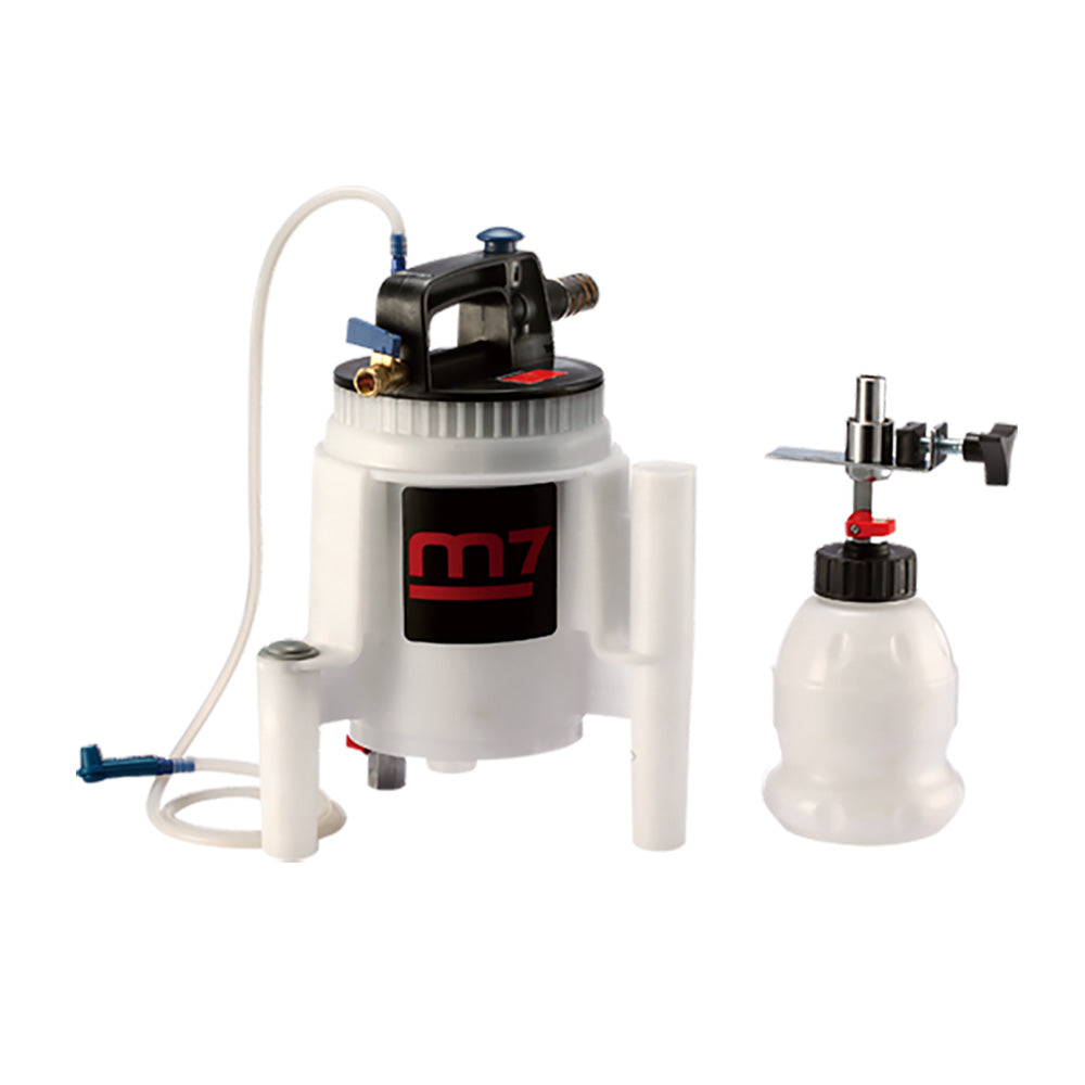 M7 Pneumatic Brake Fluid Extractor kit, featuring a 2L extractor and 1L refill for efficient hydraulic fluid maintenance.