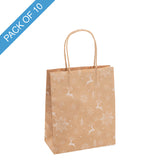 Kraft Paper Bag Reindeer Med Brown Pk10