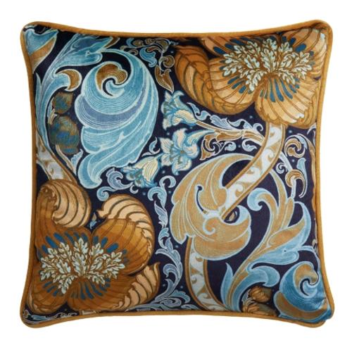 Laurence Llewelyn-Bowen -  Down the Dilly Ochre/Blue 43x43cm Cushion Cover
