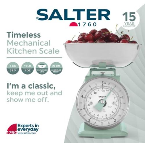 Salter Timeless Mechanical Kitchen Scale Sage SA00562S