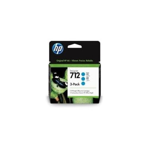 HP 712 3-pack 29-ml Cyan DesignJet Ink Cartridge (3ED77A)
