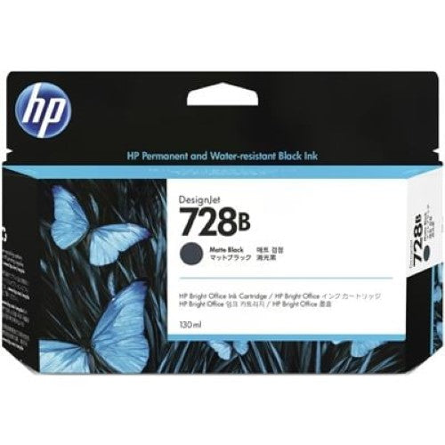 HP 728B 130ml Matte Black Ink Cartridge (3WX26A)