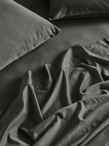 Queen - 500T Bamboo Cotton Blend Fitted Sheet by Savona - Steel Grey