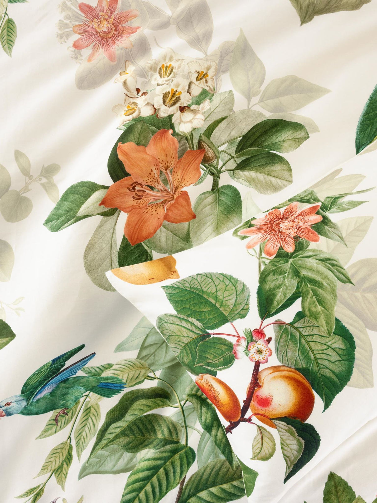 Luxurious Amalfi Duvet Cover Set in Vanilla, featuring citrus blossoms and fruits, designed for Australian Super King beds.