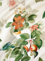 Amalfi Duvet Cover Set in vanilla, featuring citrus blossom designs on premium cotton sateen, perfect for a cozy bedroom upgrade.
