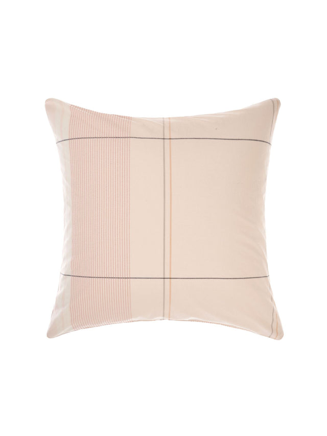 Luxurious Cobain European Pillowcase in peony and stone with yarn-dyed check and seersucker detail, perfect for modern decor.