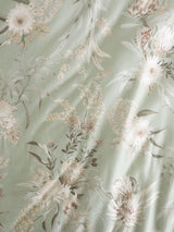 Sage green Nella Duvet Cover Set by Savona features elegant floral motifs, made of soft 100% cotton, perfect for Australian Super King beds.