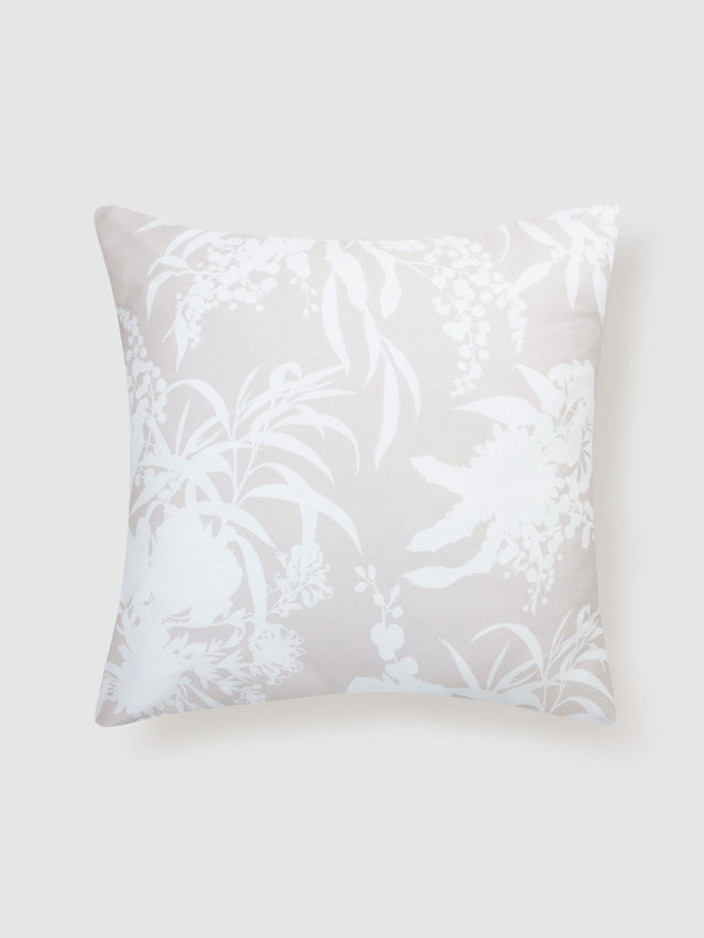 Nella European Pillowcase by Savona in sage features a floral design on soft cotton sateen for elegant bedroom decor.