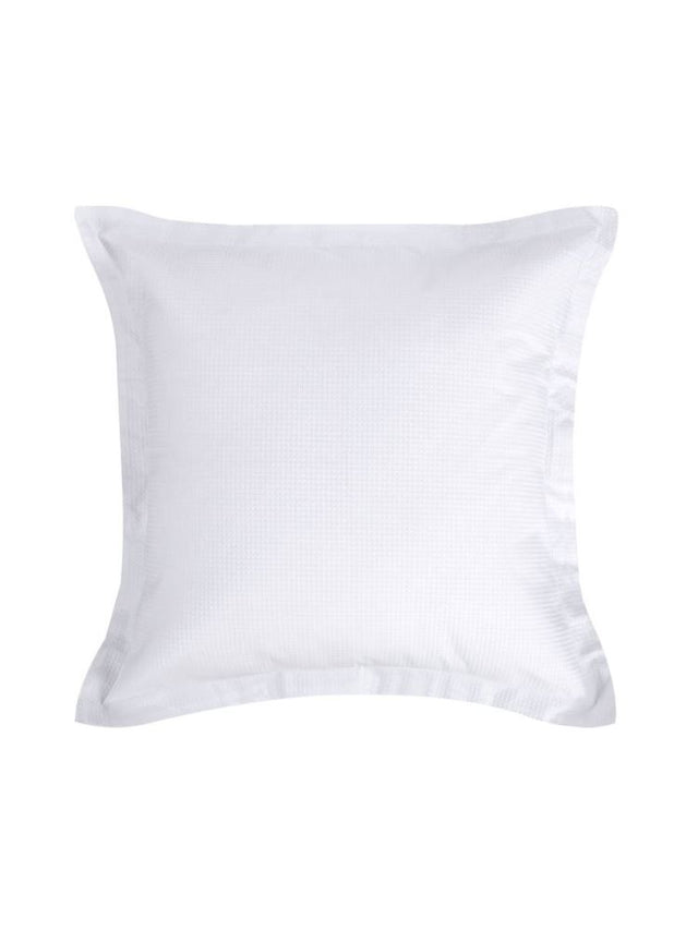 Euro Pillowcase - Nova in white, featuring textured cotton waffle front and percale reverse for luxury and comfort.