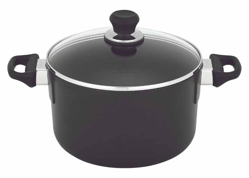 Tall Dutch Oven - Scanpan Classic (24CM/4.8L) crafted from recycled aluminum, featuring PFOA-free non-stick and tempered glass lid.