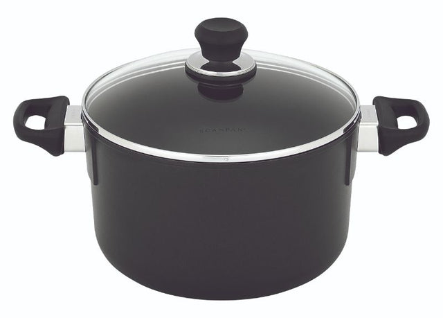 Tall Dutch Oven - Scanpan Classic (24CM/4.8L) crafted from recycled aluminum, featuring PFOA-free non-stick and tempered glass lid.