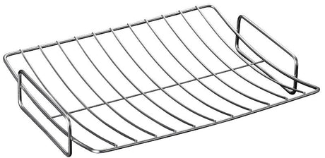 Stainless steel roasting rack (34 cm) for even cooking, oven safe to 500°F, fits Scanpan roasters, dishwasher safe.