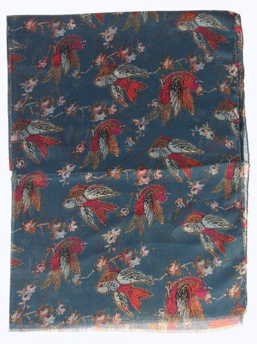 Scarf - Birds Reversable Scarf BLUE - Set of 2