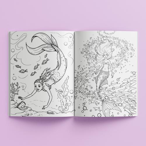 Sticker Colouring Mermaid Tales - Kaleidoscope