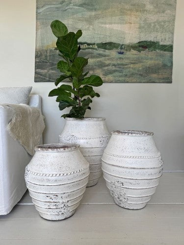 Lombok Pot - Mia Antique Whitewash Medium (40 x 50cm)