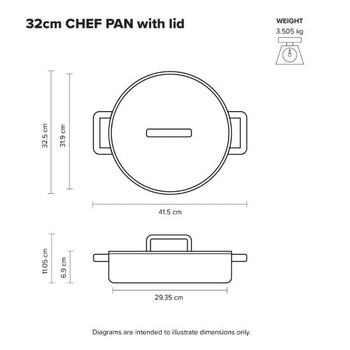 Stainless Steel Chef Pan with Lid Scanpan Elektra 32cm