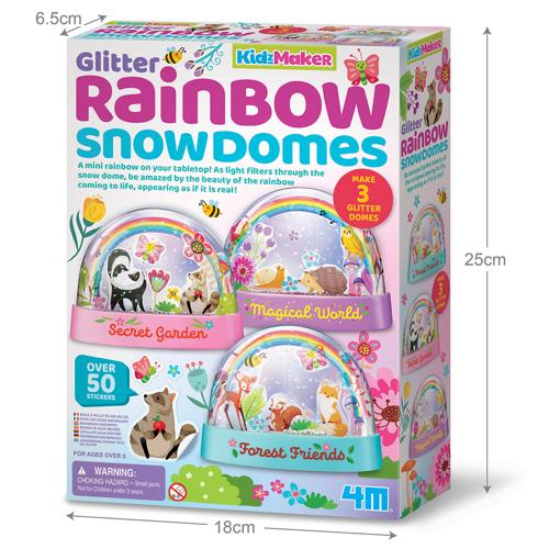 Glitter Rainbow Snow Domes