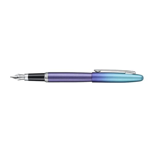SHEAFFER EXPRESSIONS VFM GRADIENT BLUE/CHROME FOUNTAIN PEN FINE NIB