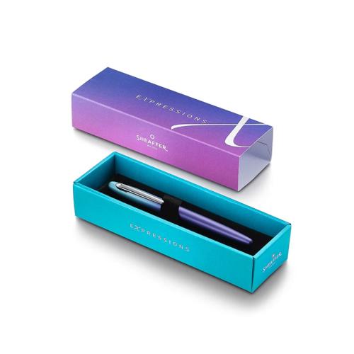 SHEAFFER EXPRESSIONS VFM GRADIENT BLUE/CHROME FOUNTAIN PEN MEDIUM NIB