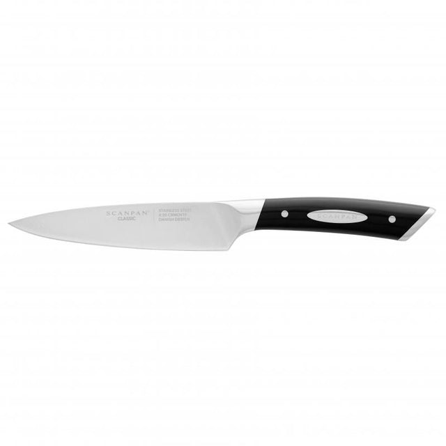 SCANPAN Classic Asian Paring Knife 13cm with ergonomic handle, sharp German stainless steel blade for precision cutting.