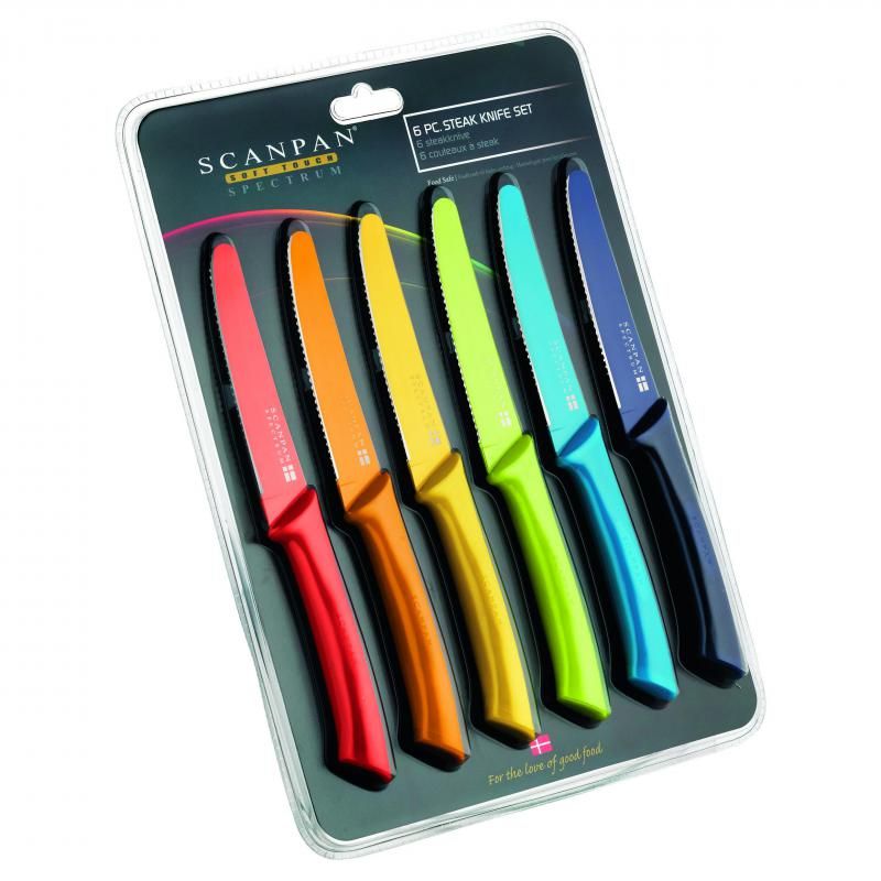 Scanpan Spectrum 6 Piece Steak Knife Set - Coloured