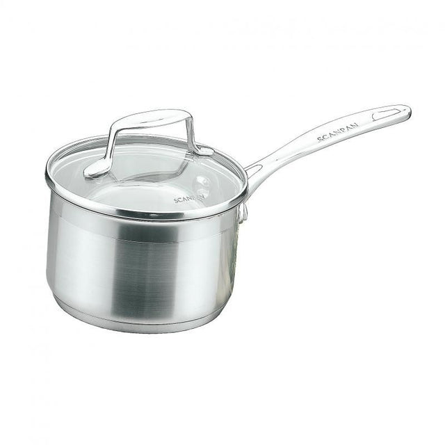 SCANPAN Impact Saucepan with Lid, 14cm/1.2L, stainless steel, durable, sleek design, optimal heat distribution, perfect for all cooktops.