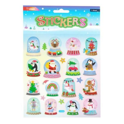 Xmas Stickers Santa’s Snow Globe Friends 15x17cm