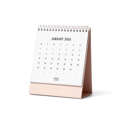 Letts of London Desk Calendar Conscious 150x180mm Rosewater 2026
