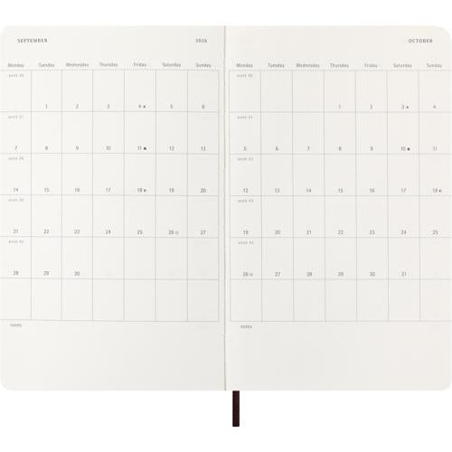 Moleskine Diary 12 Month Weekly + Notes HC Large P & E Mamba Bordeaux 2026