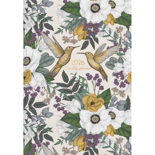 Collins Designer A4 Monthly Planner Floral Numbers 2026