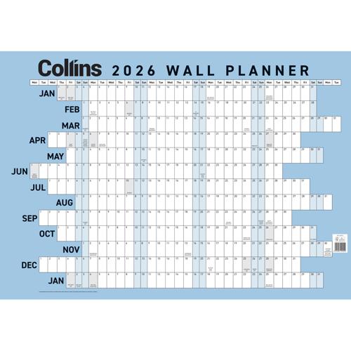 Collins Wallplanner Large 700 X990mm Unlaminated 2026
