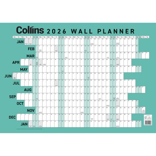 Collins Wallplanner A2 Laminated 2026